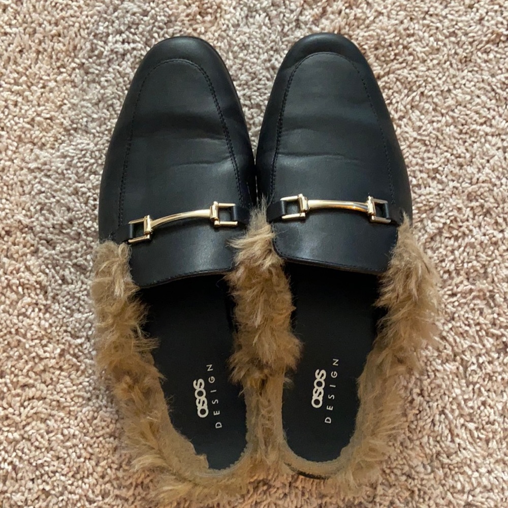 ASOS Fur Slip-Ons
